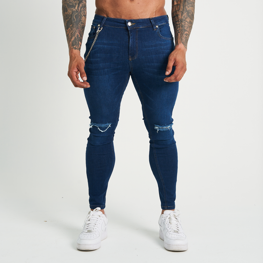 Nsteria Super Skinny Ripped Denim Jeans - Blue